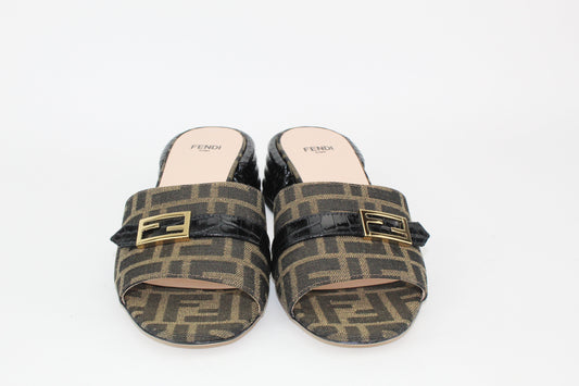 Fendi Monogram Block Heel Sandals