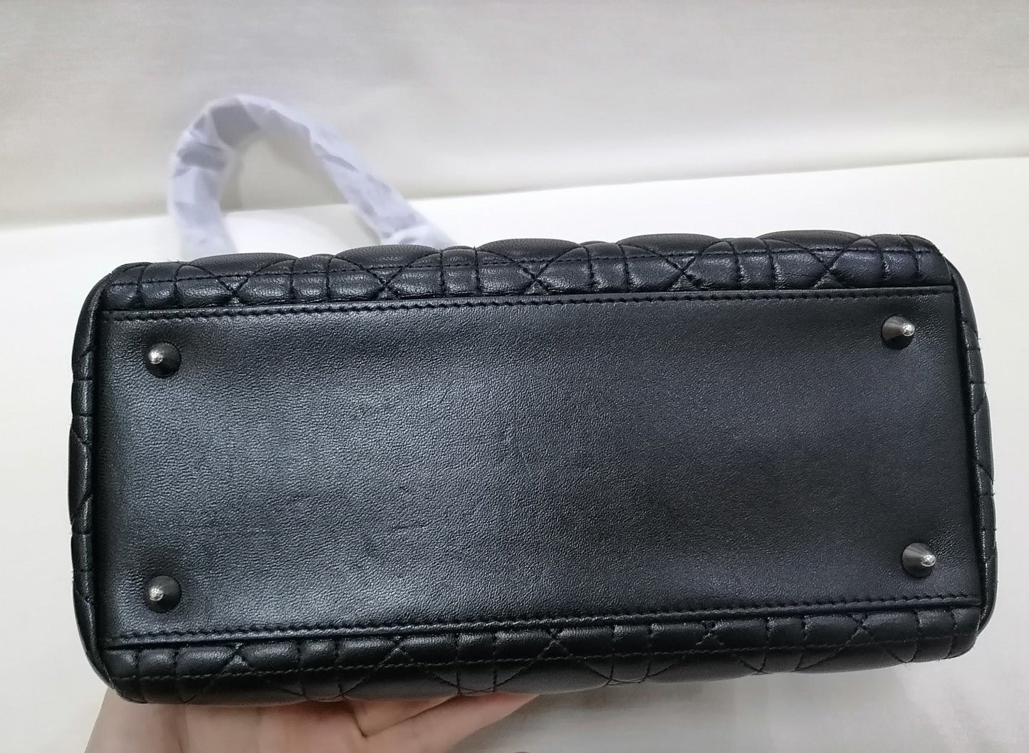 Lady Dior Medium Black Cannage Lambskin Leather