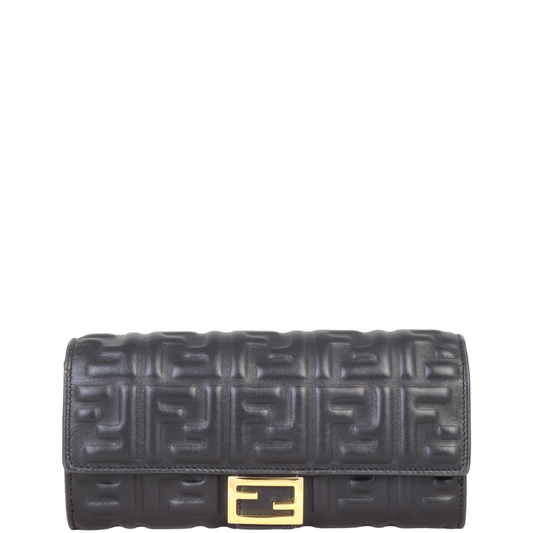 Fendi Baguette FF Embossed Wallet on Chain