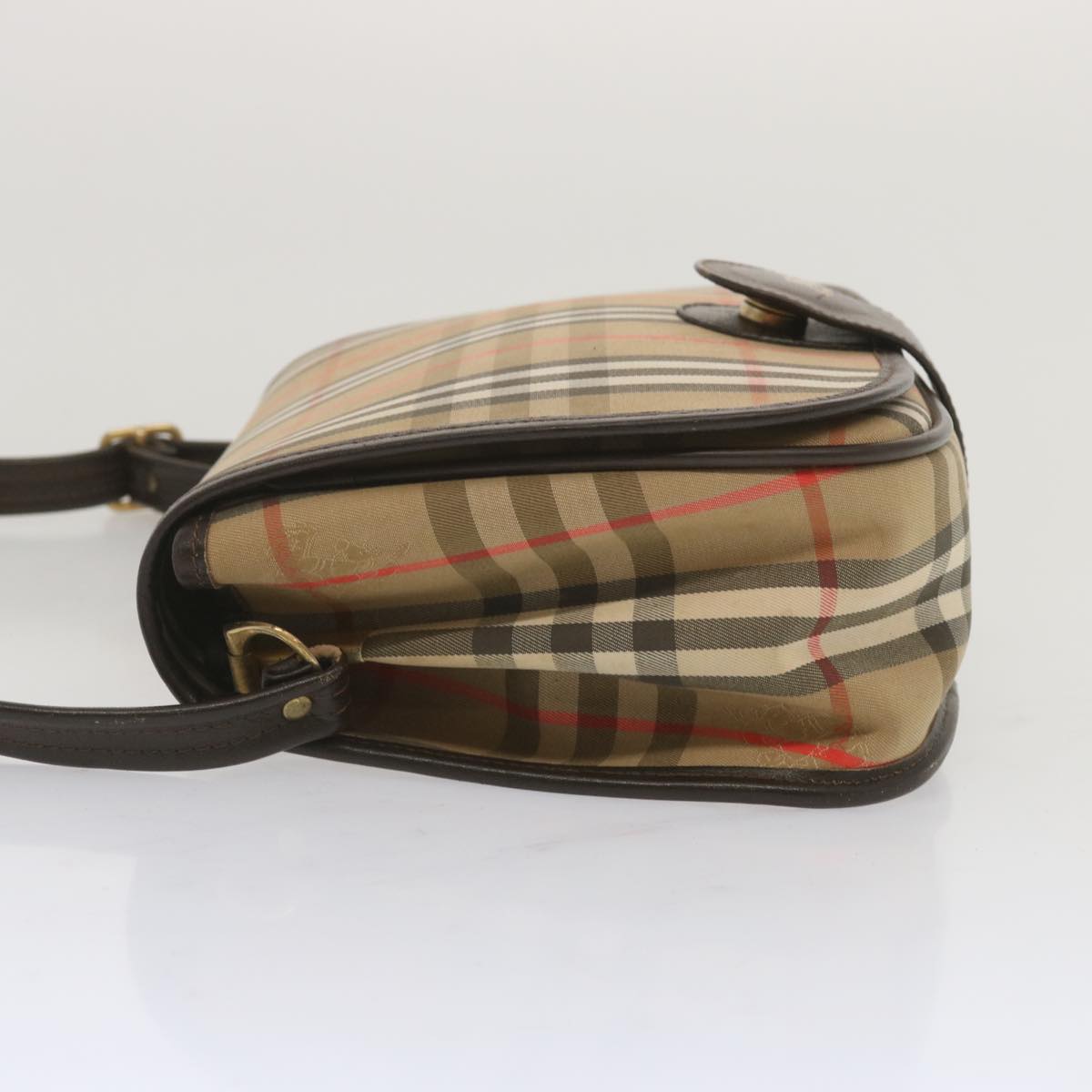 Luxury BurberrySs Nova Check Shoulder Bag Canvas Beige Auth ki4186
