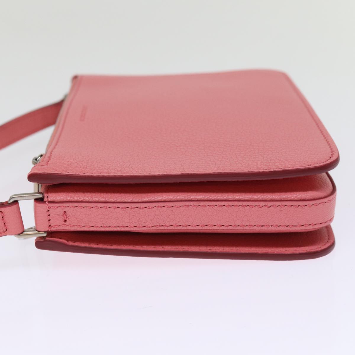 Luxury Burberry Shoulder Bag Leather Pink Auth ki4506