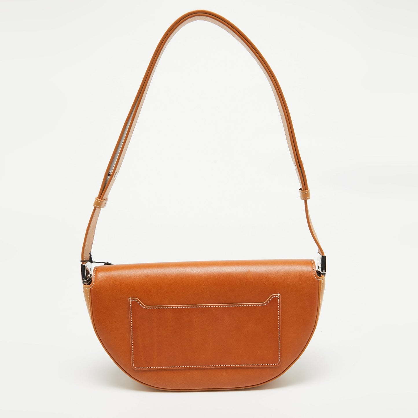 Luxury Burberry Pale Orange Leather Small Olympia Shoulder Bag