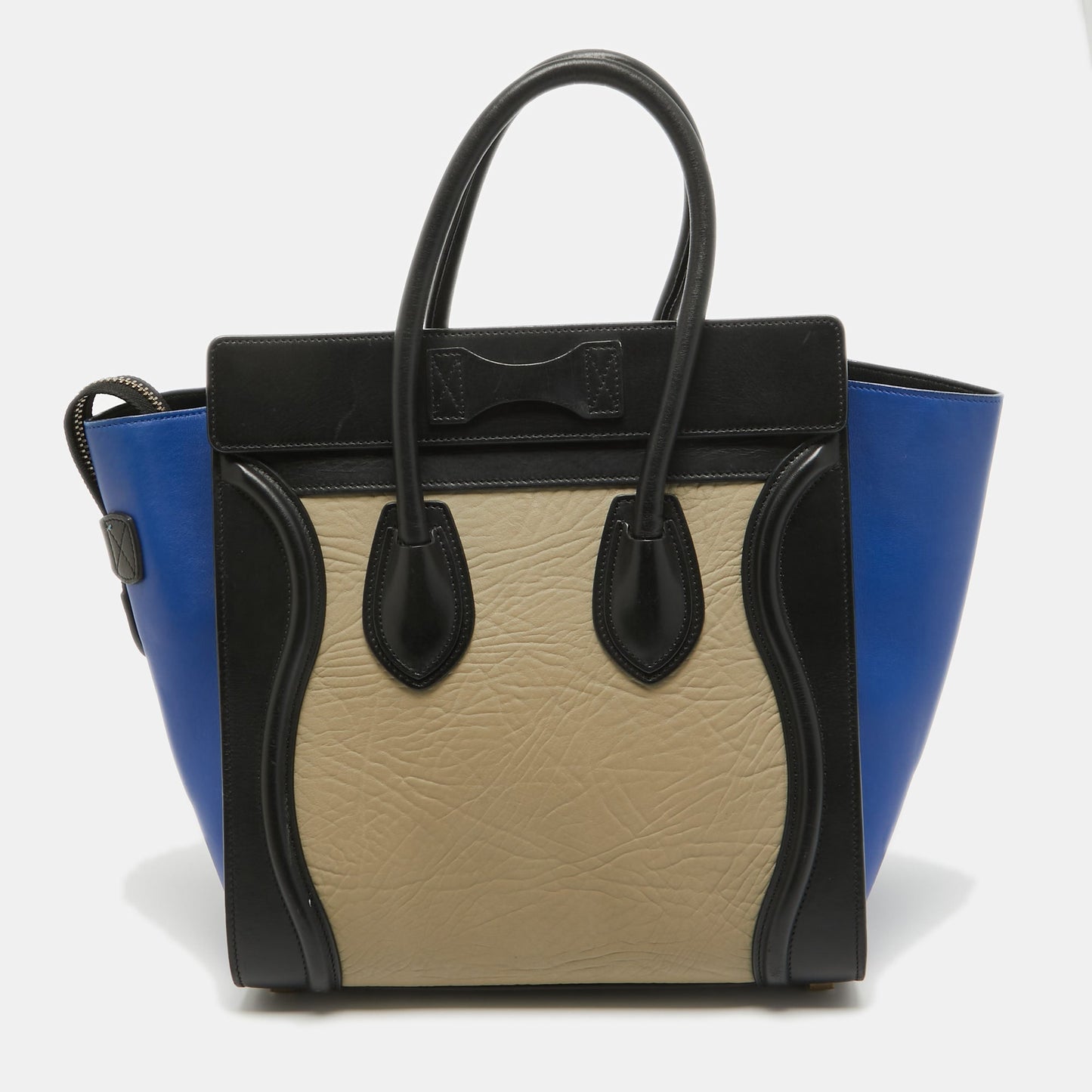 Luxury CELINE Tricolor Leather Micro Luggage Tote