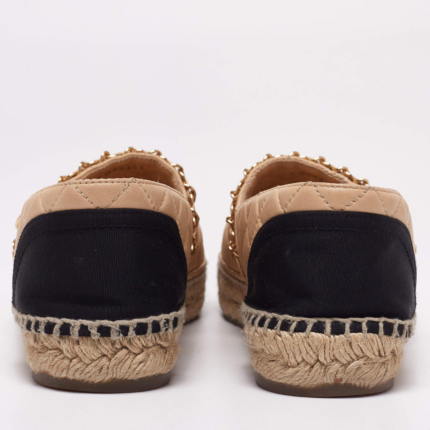 CHANEL QUILTED LEATHER CAP TOE ESPADRILLES