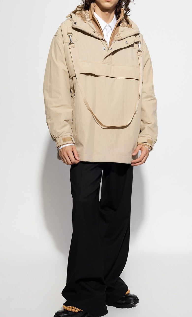 Luxury Burberry Baybridge Men's Outdoor Hooded Jacket Beige Jacket
