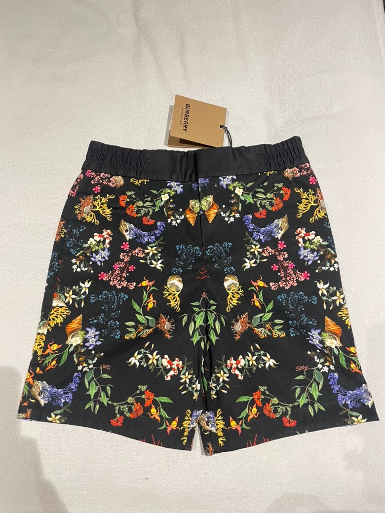 Luxury Burberry Kids Roman Coral Black IP Design Shorts 12Y
