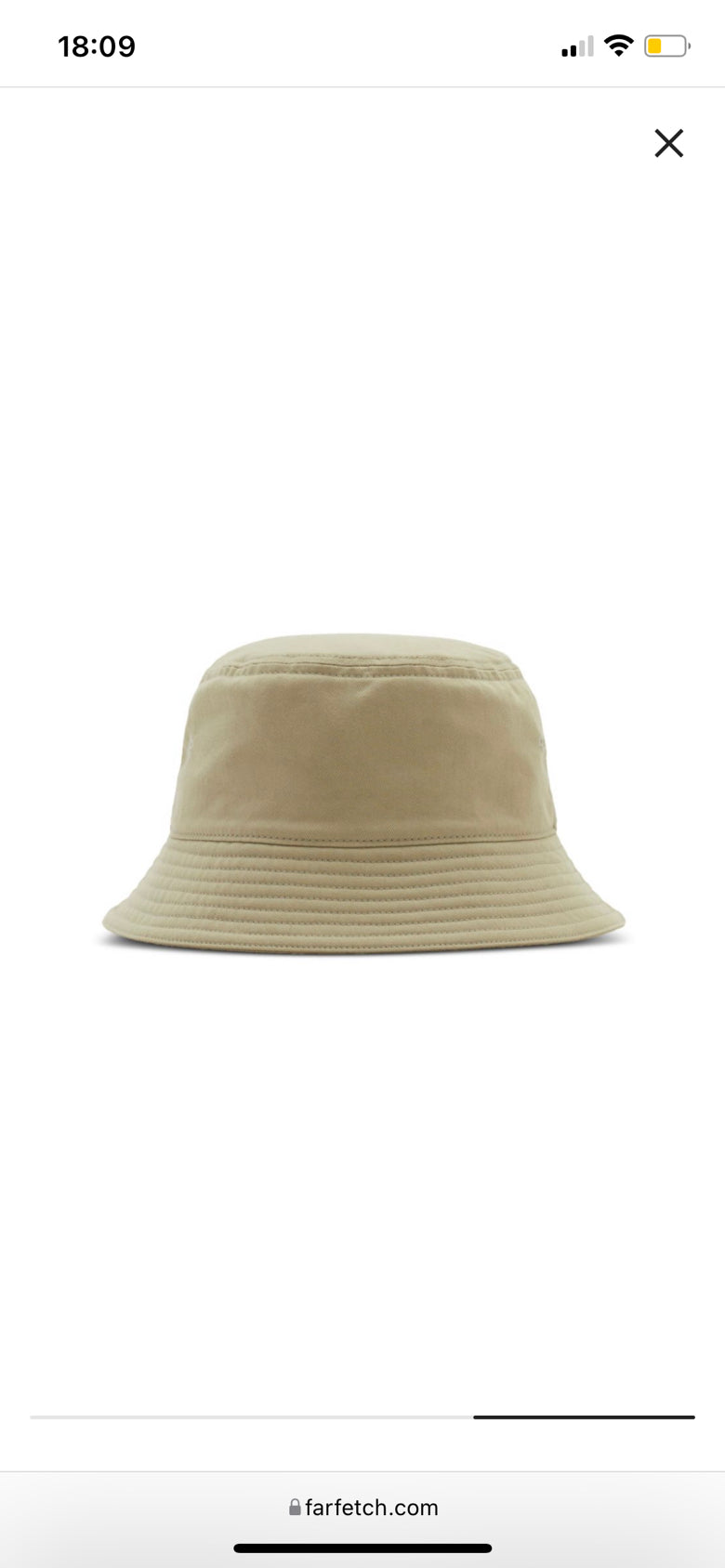 Luxury Burberry EKD Cotton Bucket Hat Beige