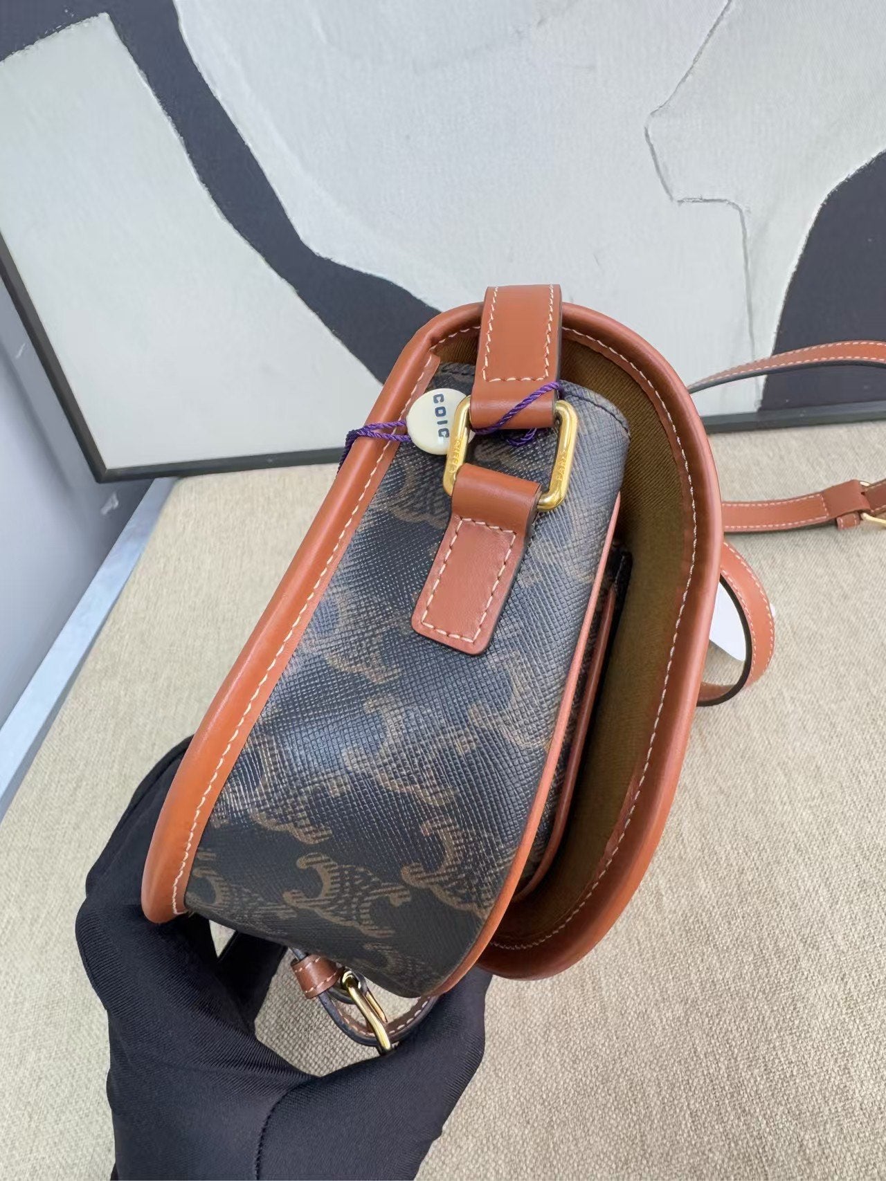 Luxury CELINE Vintage Brown Saddle Bag - Designer Handbag