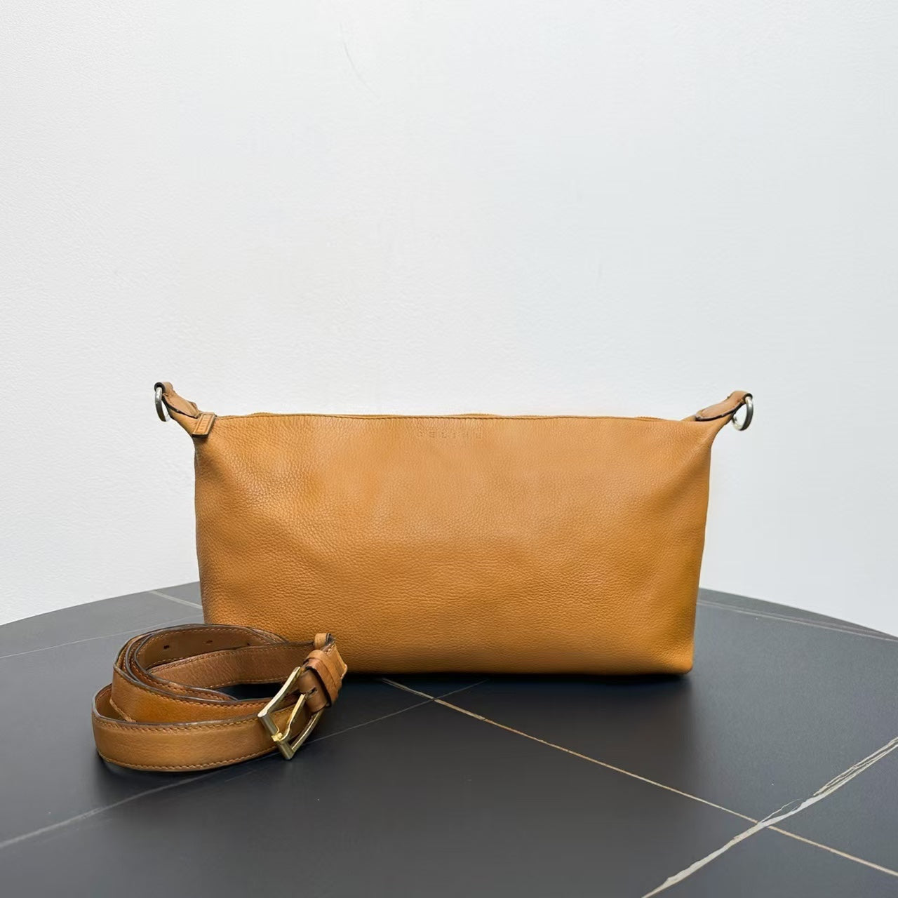 Luxury CELINE Tan Leather Shoulder Bag