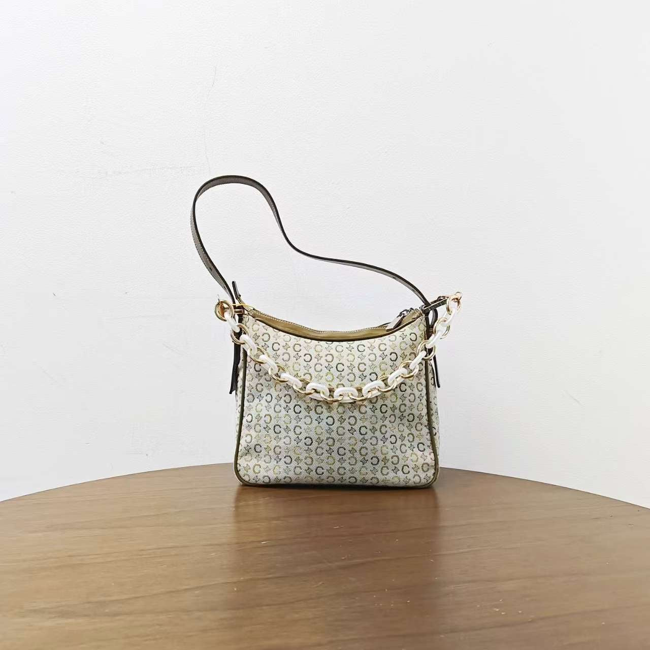 Luxury CELINE Macadam Green Shoulder Bag