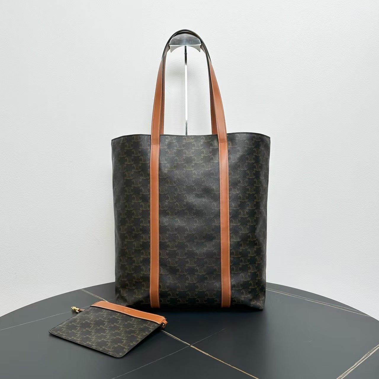 Luxury CELINE Tote Bag in Brown Canvas - Vintage Designer Handbag