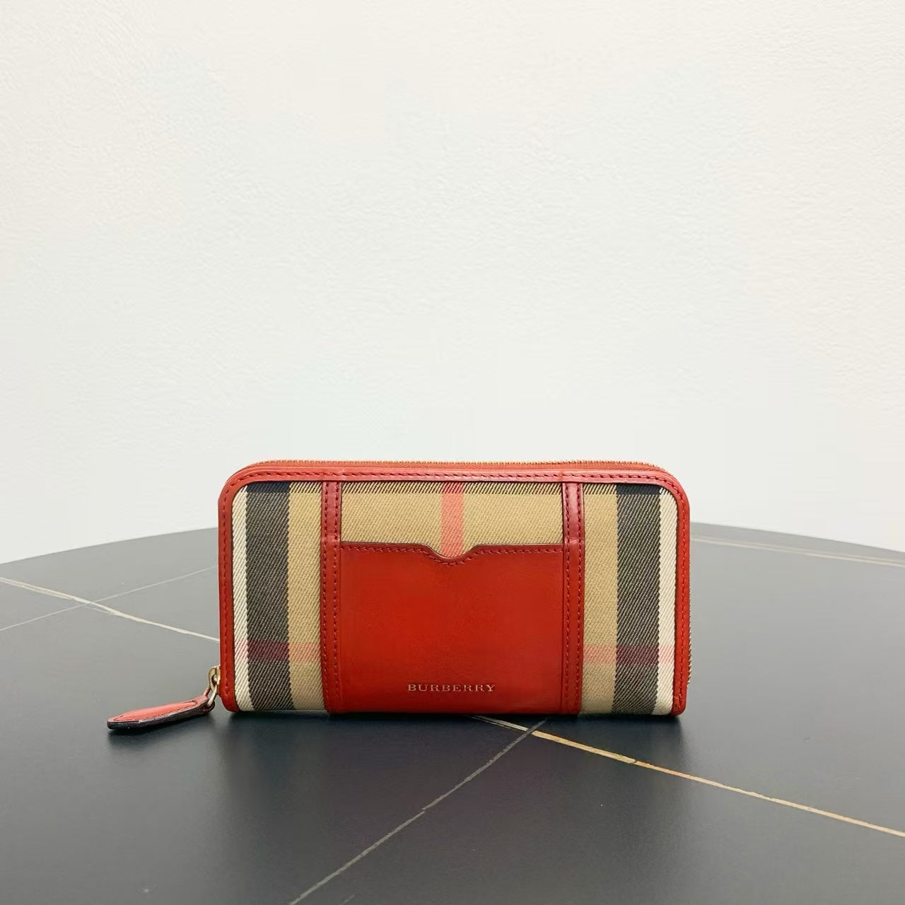 Luxury Burberry Haymarket Red Plaid Wallet