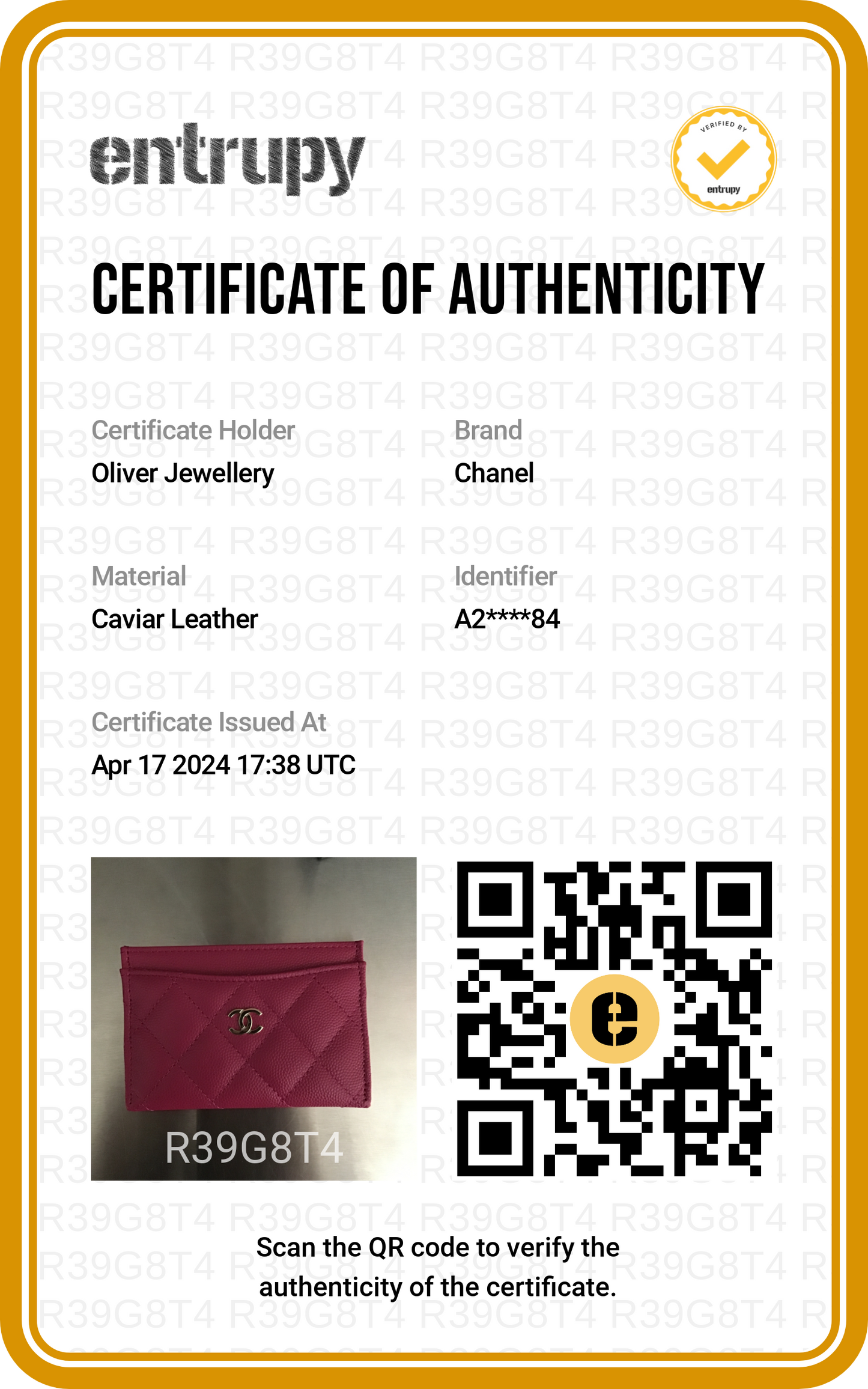 Chanel 2022 Pink Caviar Leather Classic Card Holder