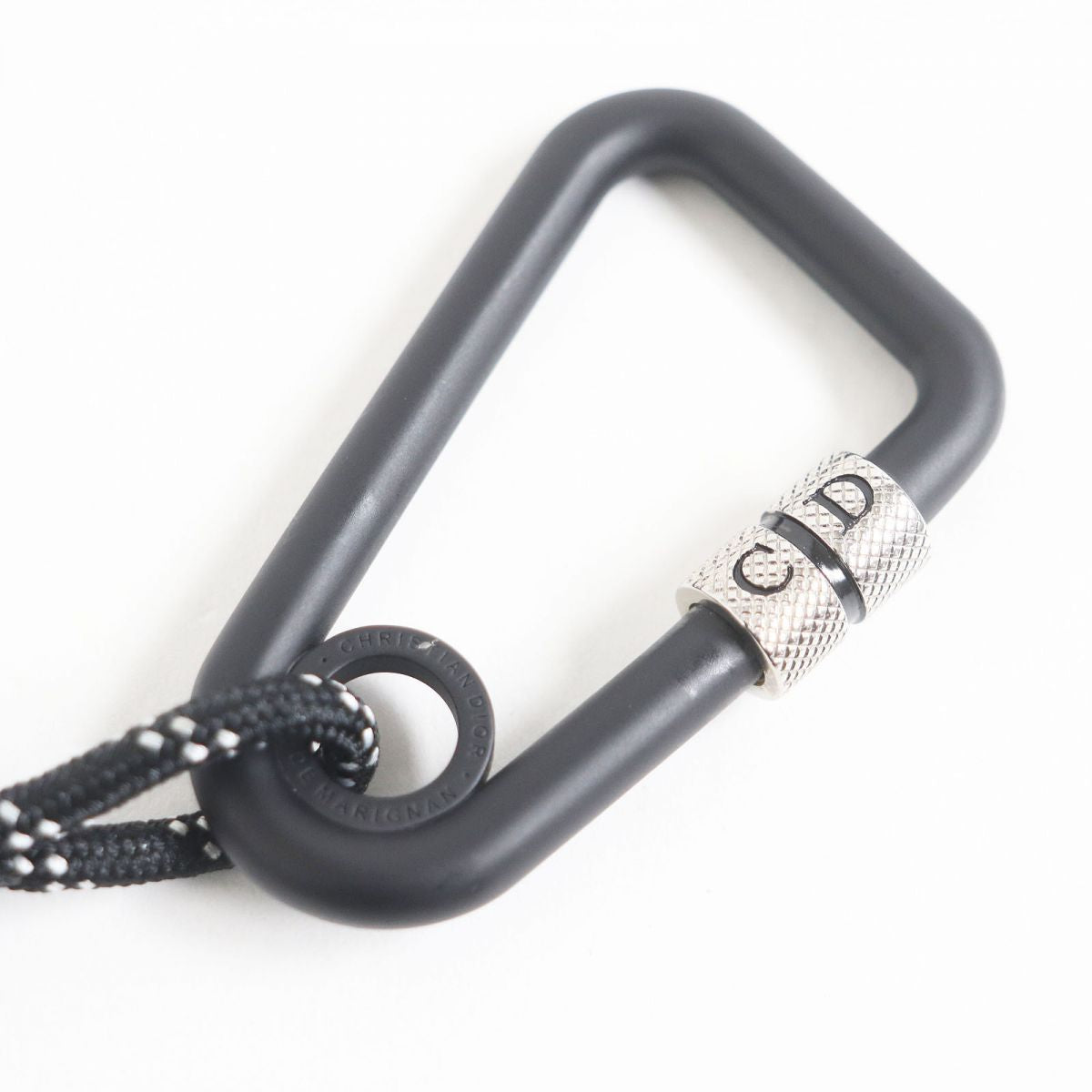 Dior HOMME charm brass Black / Silver Snap hook Climbing rope carabiner mens