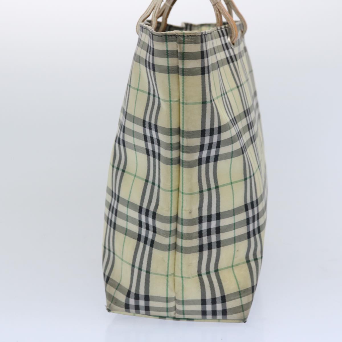 Luxury Burberry Nova Check Tote Bag Nylon Yellow Auth ti1543