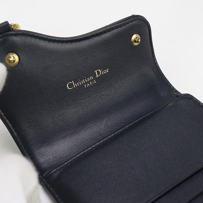 Dior S5652CTZQ_M928 Tri-fold wallet Oplique Saddle Lotus wallet canvas Navy Women
