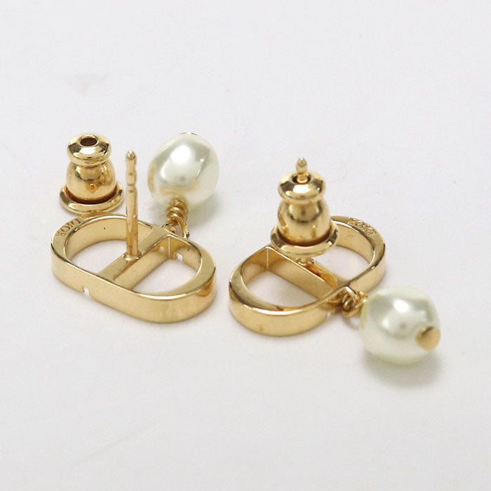 Dior E1520PTCRS_D301 Petit CD Pierce metal/Resin pearl gold Women