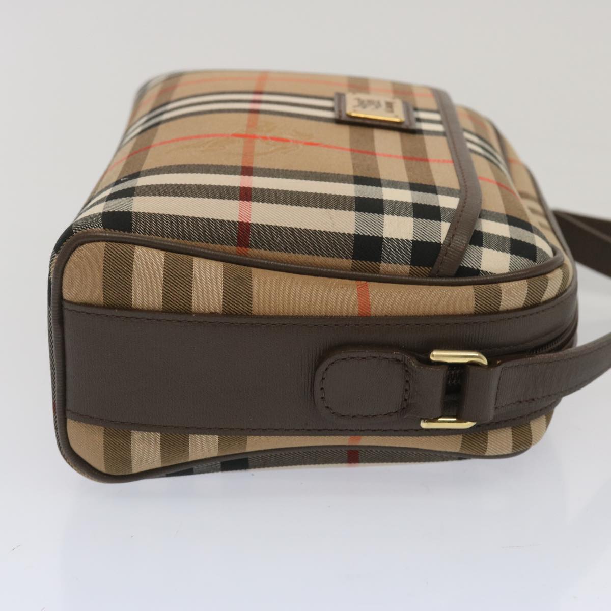 Luxury BurberrySs Nova Check Shoulder Bag Canvas Beige Auth yk10796