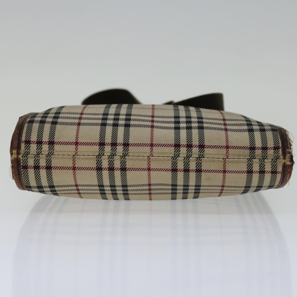 Luxury Burberry Nova Check Shoulder Bag Canvas Beige Brown Auth yk11382