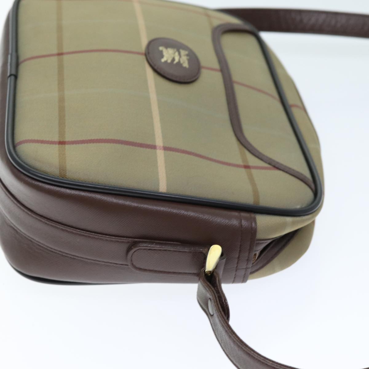 Luxury BurberrySs Nova Check Shoulder Bag Canvas Beige Auth yk12298