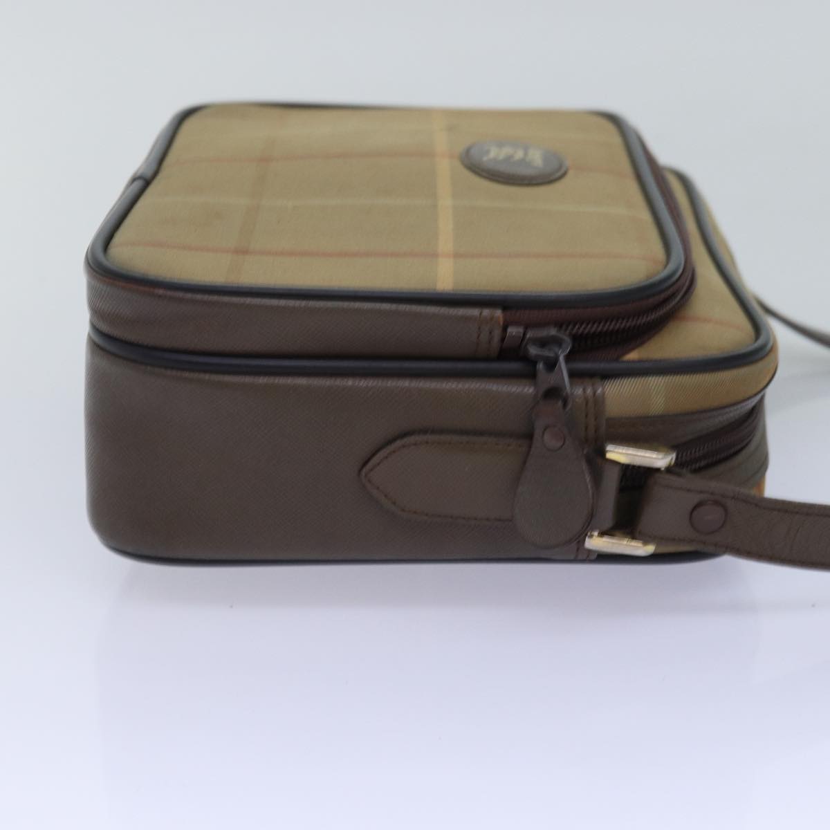Luxury BurberrySs Nova Check Shoulder Bag Canvas Beige Auth yk12717