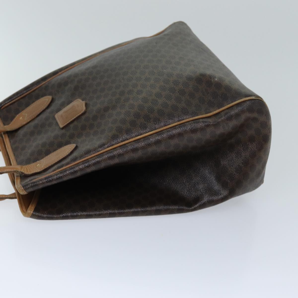 Luxury CELINE Macadam Canvas Shoulder Bag PVC Leather Brown 13031