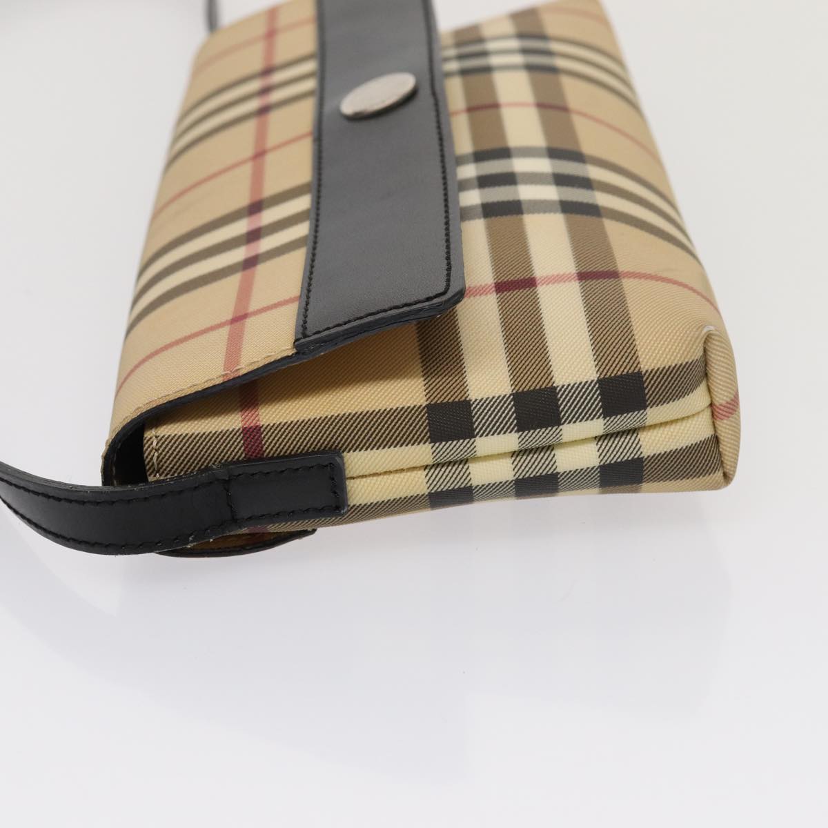 Luxury Burberry Nova Check Shoulder Bag PVC Beige Auth yk13998