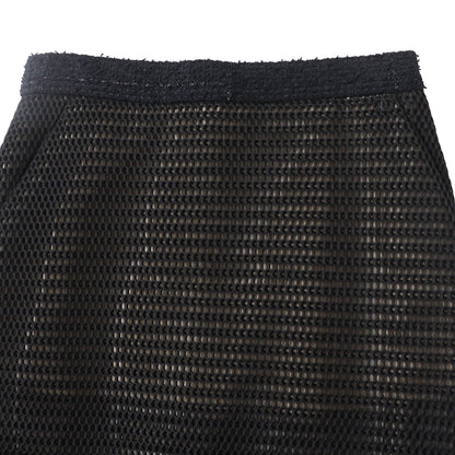 CHANEL Tight Skirt P45897 Outer: 100% nylon, Lining: 100% silk, Part: 77% nylon, Part: 13% wool, Part: 10% rayon black Women 34