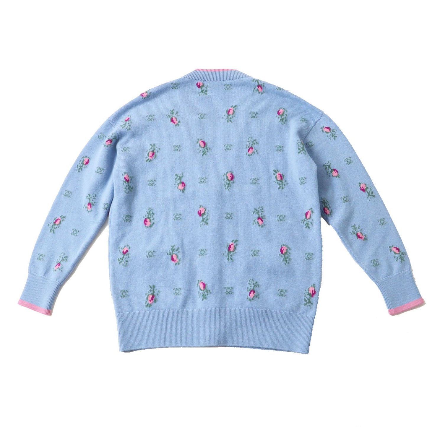 CHANEL setup P73869 P73823 Outer: 100% cashmere, part: 99% cashmere, part: 1% polyurethane light blue multi Women (Top)36, (Bottom)38