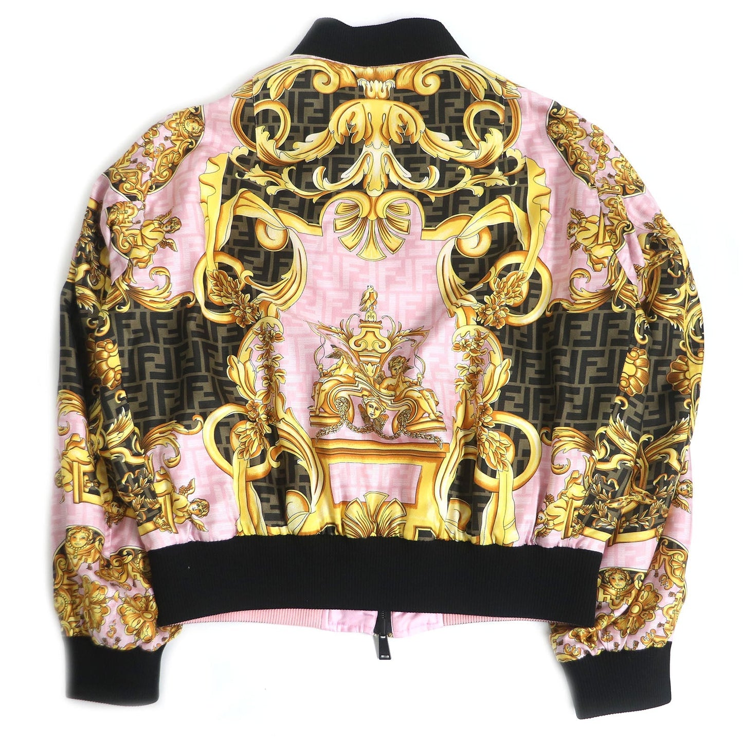 FENDI Blouson FW1091 Main: 100% silk, part: 90% cotton, part: 8% nylon, part: 2% elastane (polyurethane) Pink type mens 48