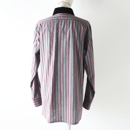 CHANEL Long sleeve shirt 22B P73409 Outer: 96% cotton, Outer: 4% polyester, Part: 71% cotton, Part: 29% silk Gray x Pink x Black Women 36