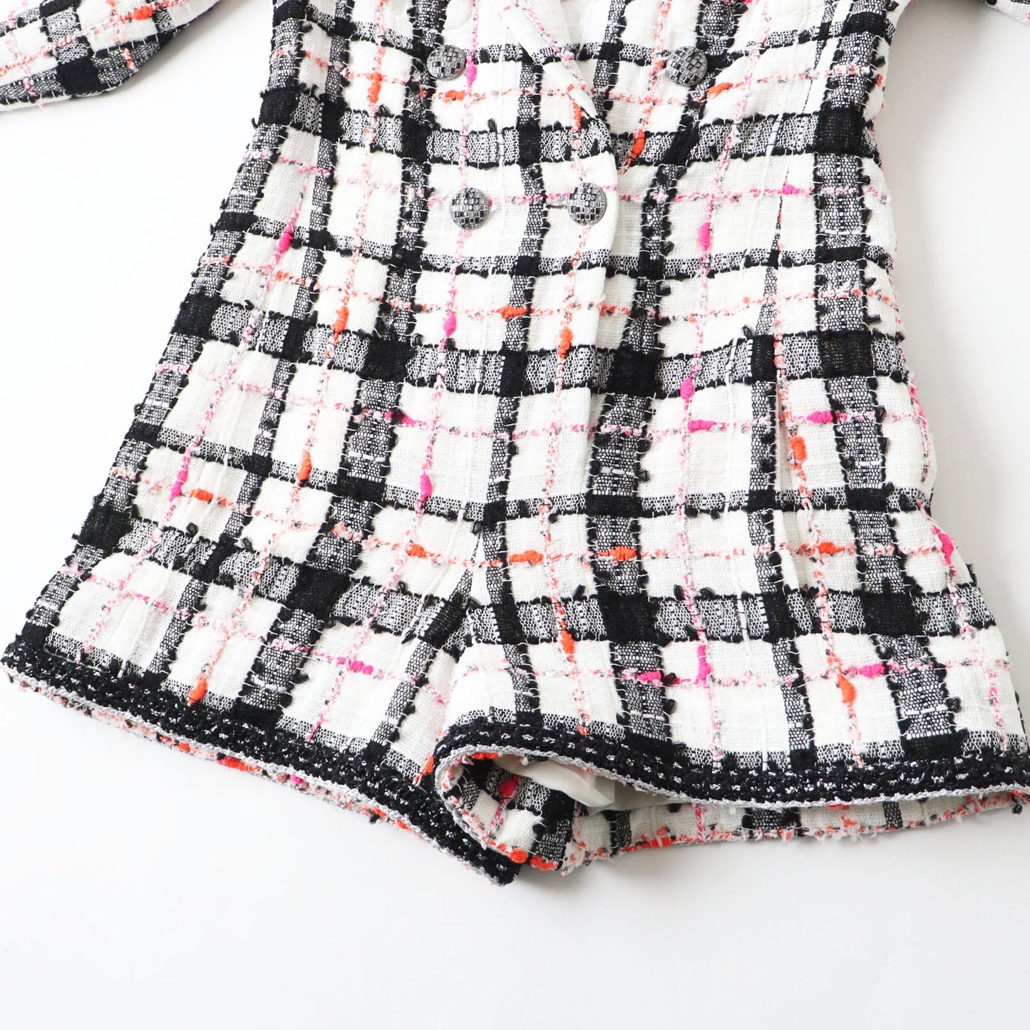 CHANEL overalls 20S P64167 Outer material: 89% nylon, Outer material: 4% cotton, Outer material: 4% acrylic, Outer material: 3% rayon, Lining: , Slit thread specification Lining: 100% silk White Black Pink Orange Women 34