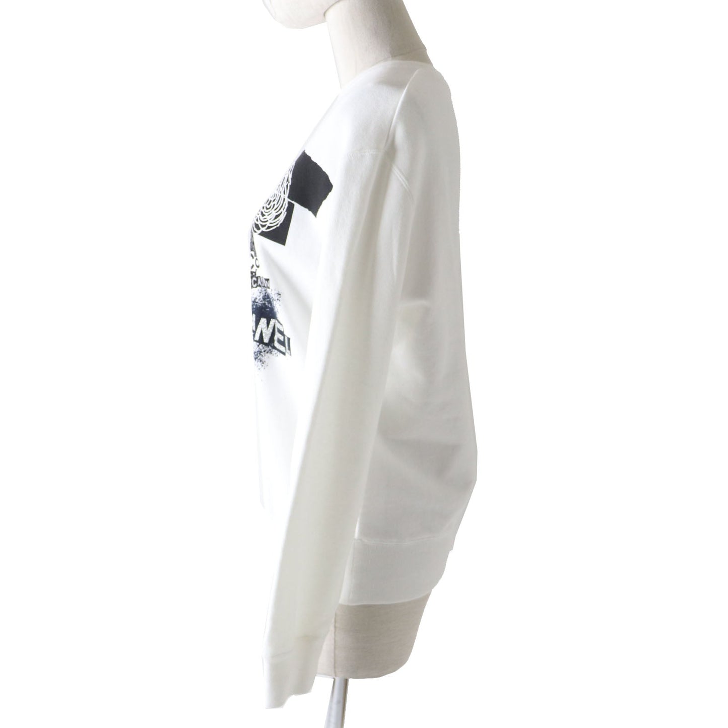 CHANEL sweat 20P P63298 Main: 100% cotton white graphic logo sweatshirt Women XS