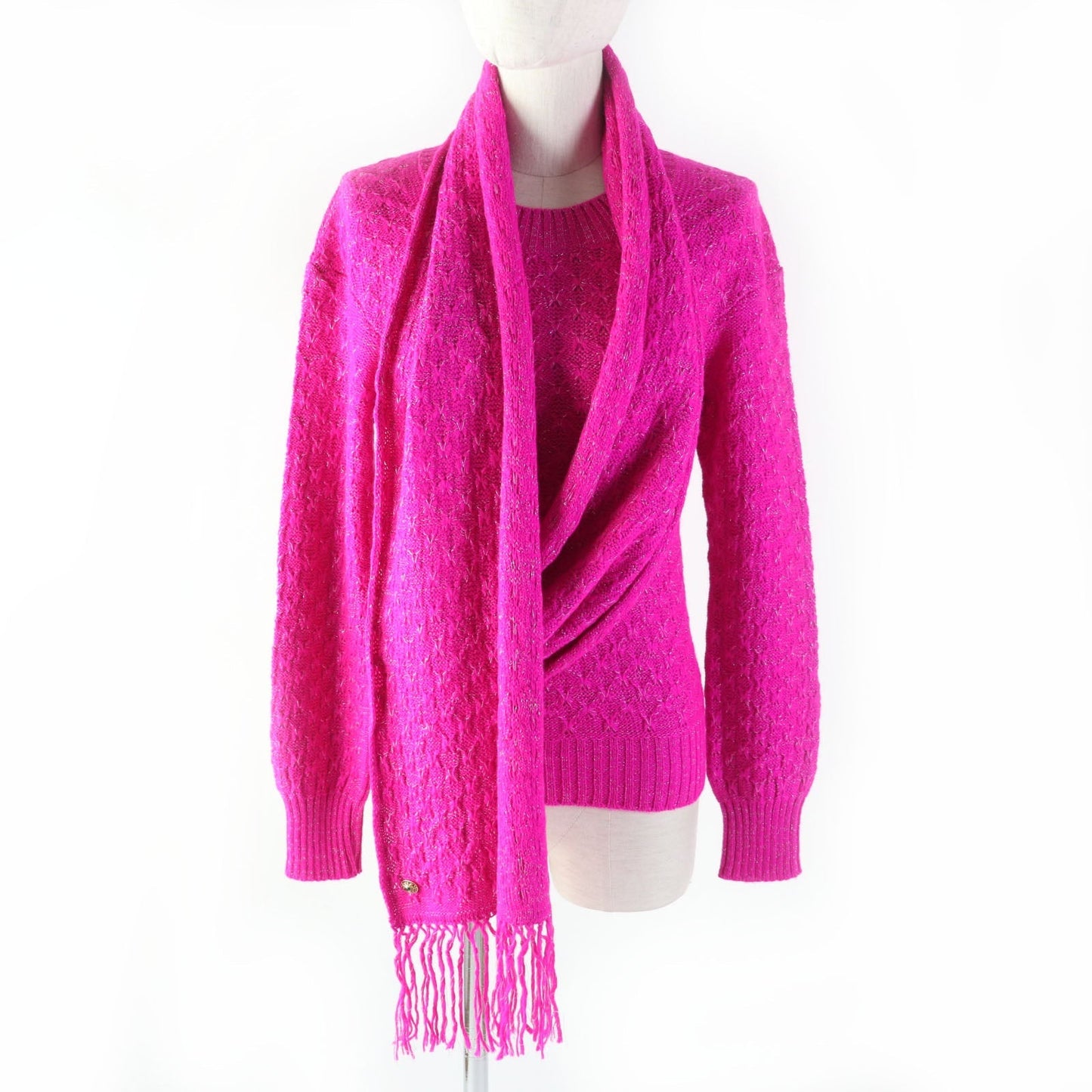 CHANEL knit P44135 Main: 75% alpaca, Main: 20% rayon, Main: 5% polyester pink Women 36