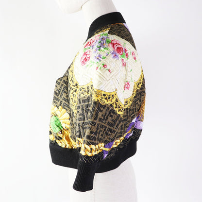 FENDI Blouson FJ7258 Outer: 100% silk, Filling: 69% polyester, Filling: 27% nylon, Filling: 4% polyurethane, Lining: 100% silk Black type Multi Women 36