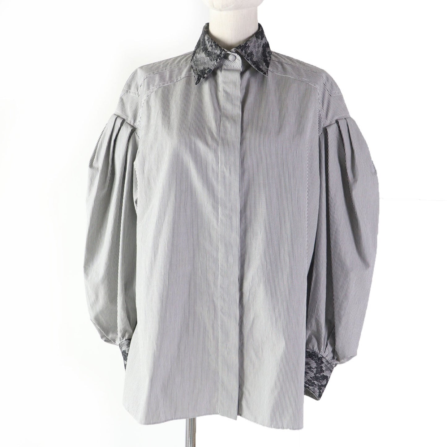 FENDI Long sleeve shirt Main: 100% cotton, some: 51% nylon, some: 27% rayon, some: 22% cotton Black Grey Women 36
