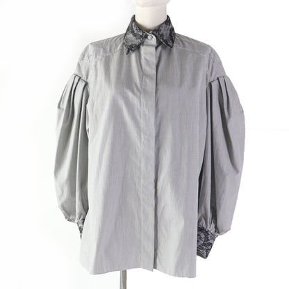 FENDI Long sleeve shirt Main: 100% cotton, some: 51% nylon, some: 27% rayon, some: 22% cotton Black Grey Women 36