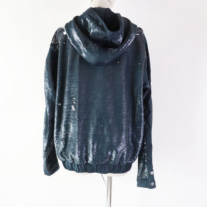 CHANEL No color jacket P52914 Outer: 80% polyester, Outer: 15% rayon, Outer: 5% polyurethane, Lining: 96% cotton, Lining: 4% polyurethane, Other: 100% nylon Blue green type Women 40