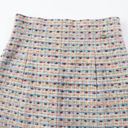 CHANEL Long skirt P59073 Outer: 51% wool, Outer: 18% rayon, Outer: 15% polyamide (nylon), Outer: 5% mohair, Outer: 5% alpaca, Outer: 4% polyester, 2% acrylic, Lining: 100% silk Multi Women 44