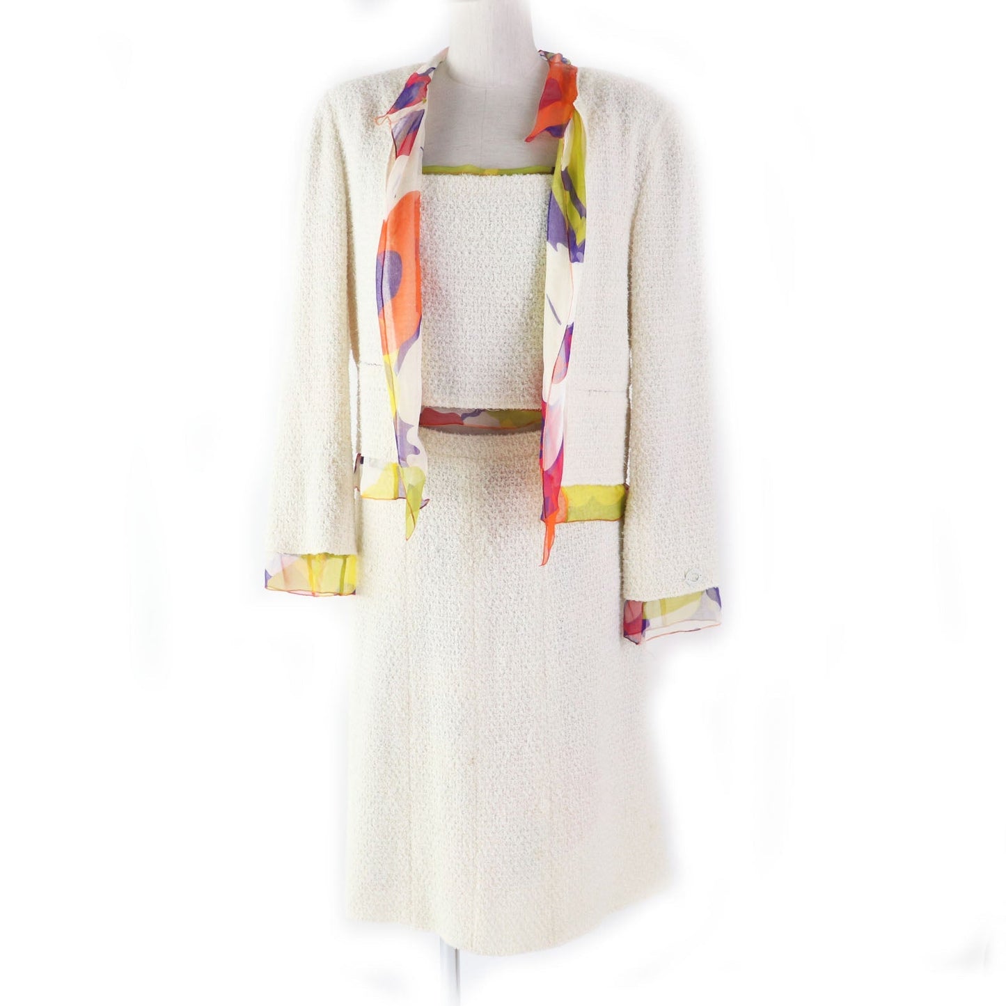 CHANEL setup 00T P15633 Outer: 75% nylon, Outer: 25% wool, Lining: 100% silk Ivoryx multi Women 40