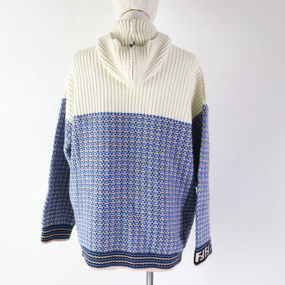 FENDI Hoodie FZY731 Main: 70% wool, Main: 30% cashmere Blue white Women 38