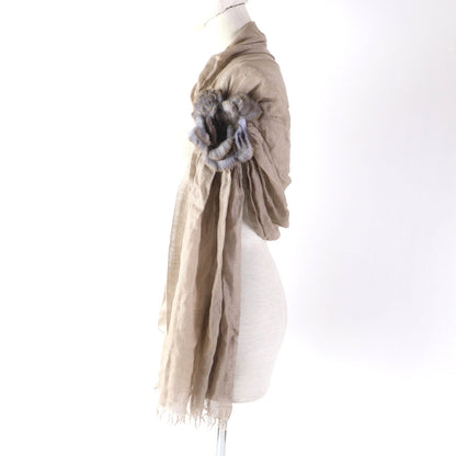 FENDI Stall Main: 70% cashmere, Main: 30% silk, Part: Orirag fur beige Women