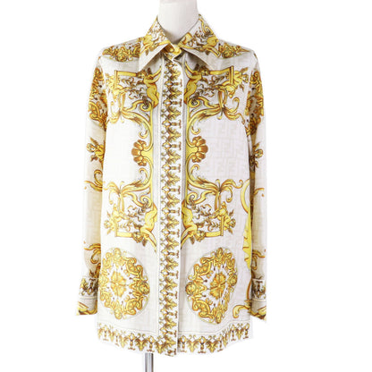 FENDI Long sleeve shirt FS7891 Main: 100% silk light beige Women 36