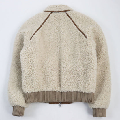FENDI Blouson FW1163 Outer: 57% wool, Outer: 43% alpaca, Part: leather, Part: 100% wool, Lining: 100% cupra, Filling: 100% polyester Beige brown mens 46