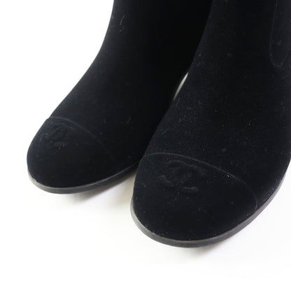 CHANEL boots Velor black Women 35