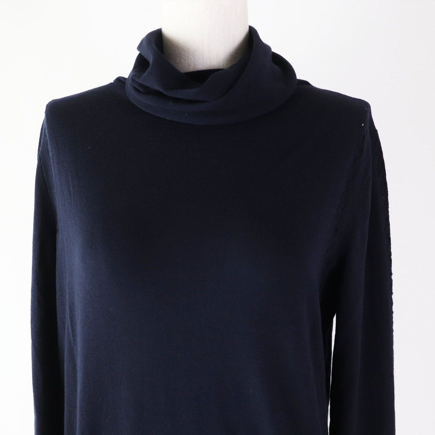 CHANEL knit 19B P62251 Main: 100% wool Navy Women 38