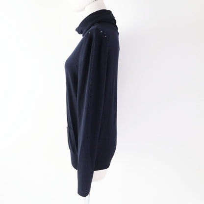 CHANEL knit 19B P62251 Main: 100% wool Navy Women 38