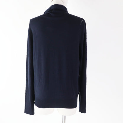 CHANEL knit 19B P62251 Main: 100% wool Navy Women 38