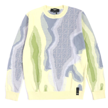 FENDI knit FZX039 Main: 68% cotton, Main: 32% nylon Yellow multicolor mens 46