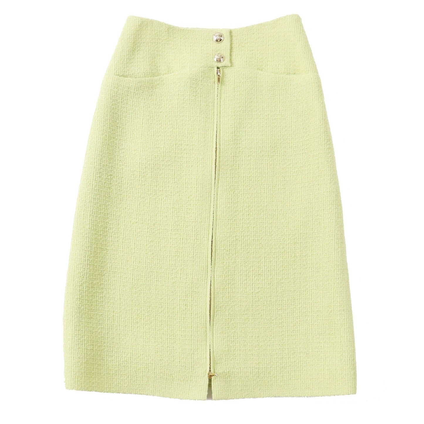 CHANEL Tight Skirt P65340 Outer: 100% wool, Lining: 100% silk Pearl green Women 38